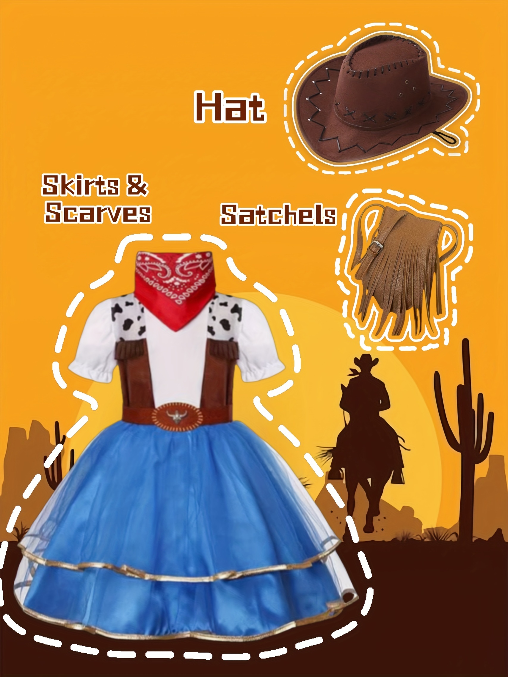 Jongens meisjes western cowboy cowgirl outfits vooraan open franjes