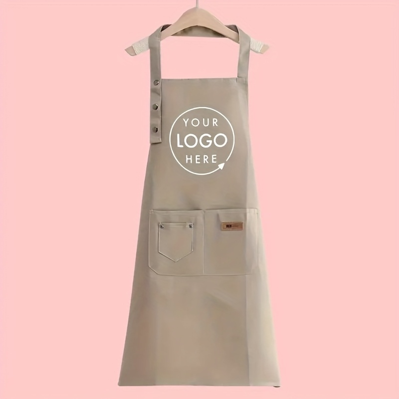 TEMU Grembiule da Logo Personalizzato con e Vita Regolabili, Area per Stampa Logo/Firma, Durevole da Pulire, per Chef Casalinghi, Pasticceri, Servizi