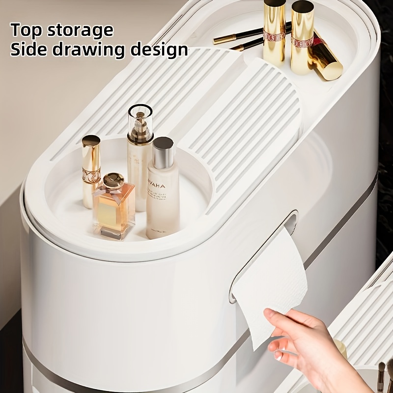   4 layer white slit pull out cabinet   used to put paper towels multi functional household bathroom racks shower supplies lockers used in bathrooms kitchens living rooms and   a   for household storage Product details 6