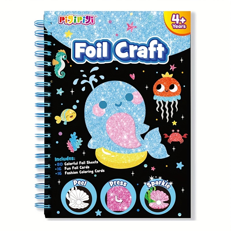 

Pigipigi Art Craft Activity For Kids: Fun Foil Ocean Diy Toy Kit, Supply Set, Idea Birthday Christmas Valentine Children 3 4 9 Year Old