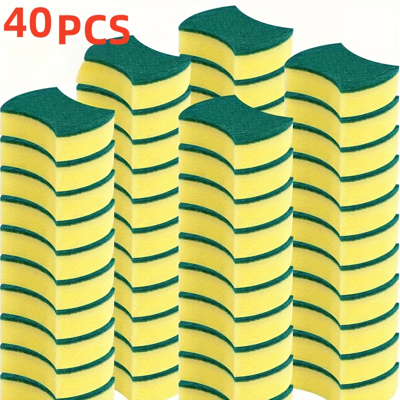 TEMU 9/10/19/38/40pcs Cleaning Sponge, Dishwashing Sponge, Kitchen Cleaning Sponge, Household Cleaning Tools, Scouring Pad, Industrial And Commercial