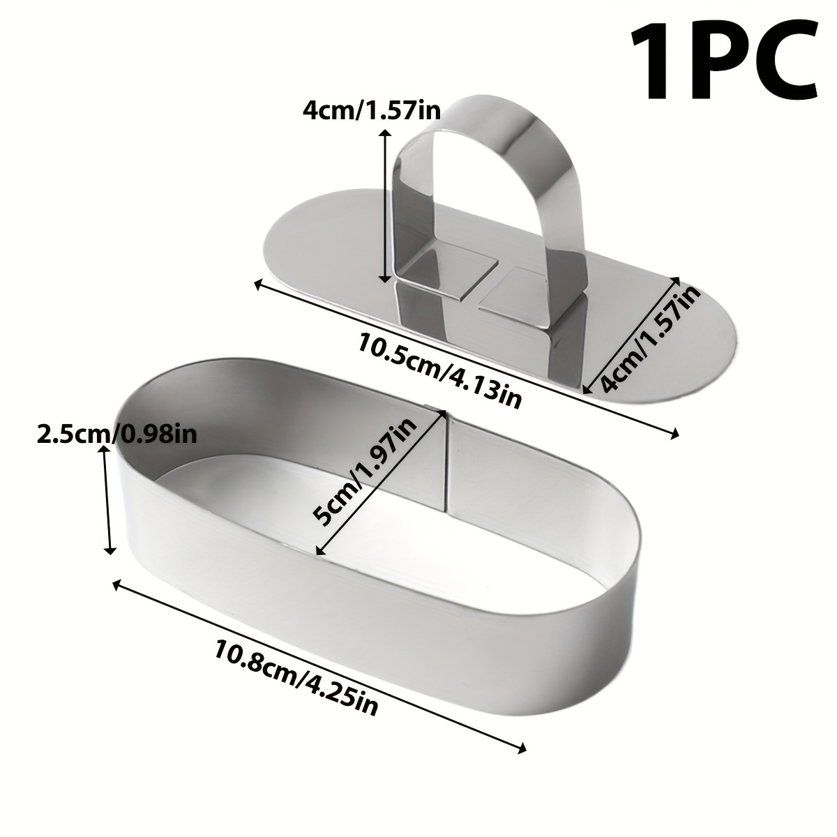 1pc/4pcs Stainless Steel Mousse Egg Cake Mold With Push Plate Mousse Ring Cookie Mold Baking Tool, Christmas Valentine's Day Dessert Baking Tool