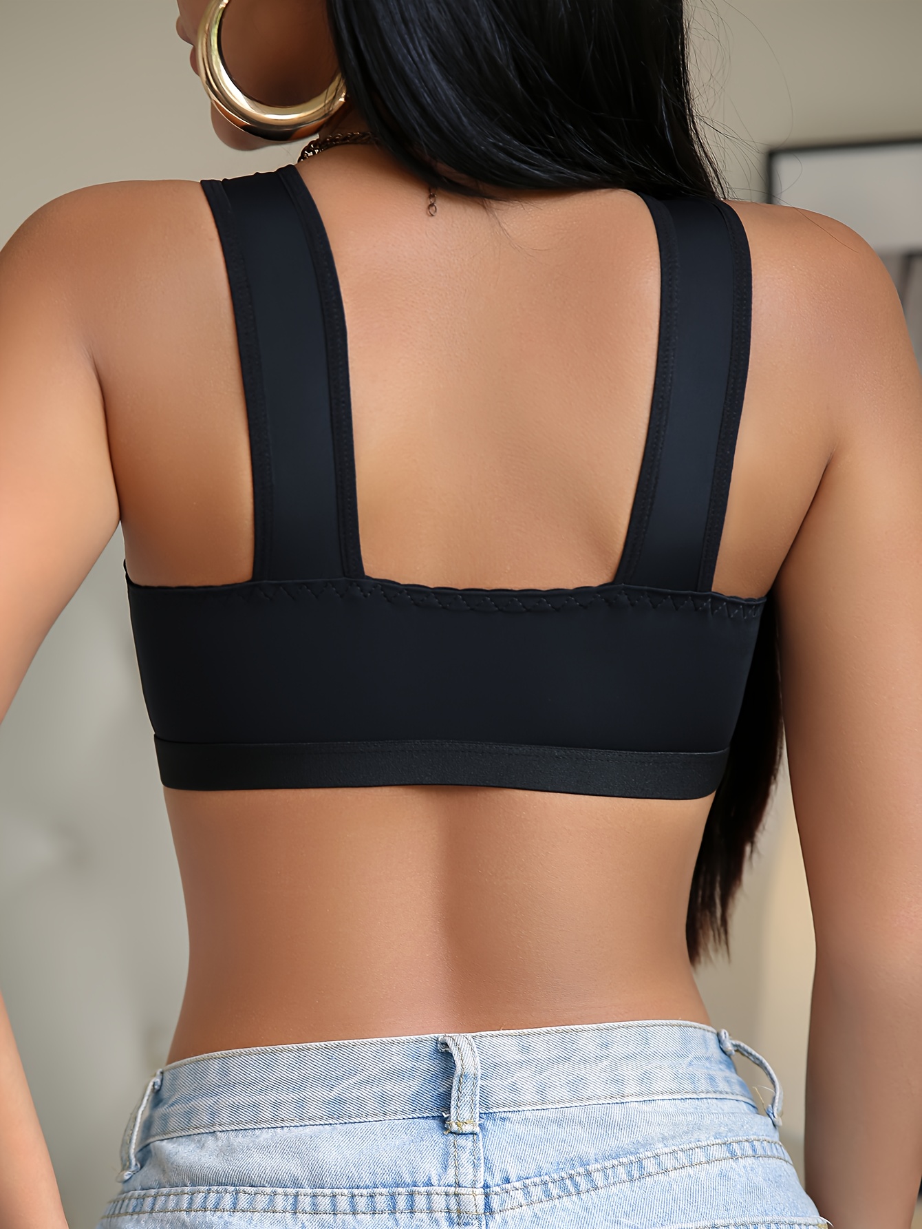 1pc Cross-Border Front-Closure Strap Bra for Women