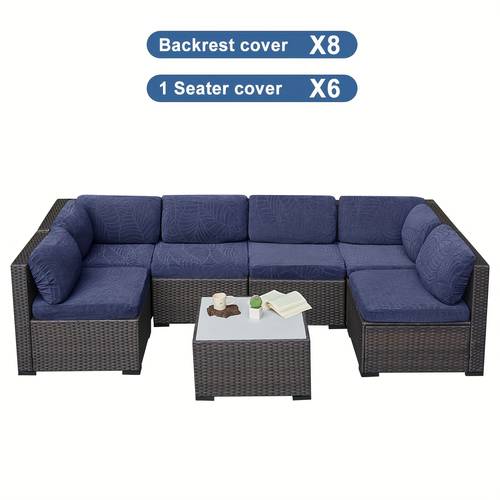 12 14pcs stretch large leaf jacquard outdoor terrace cushion covers sofa chair covers sofa covers pillow covers replacement furniture covers suitable for pets washable