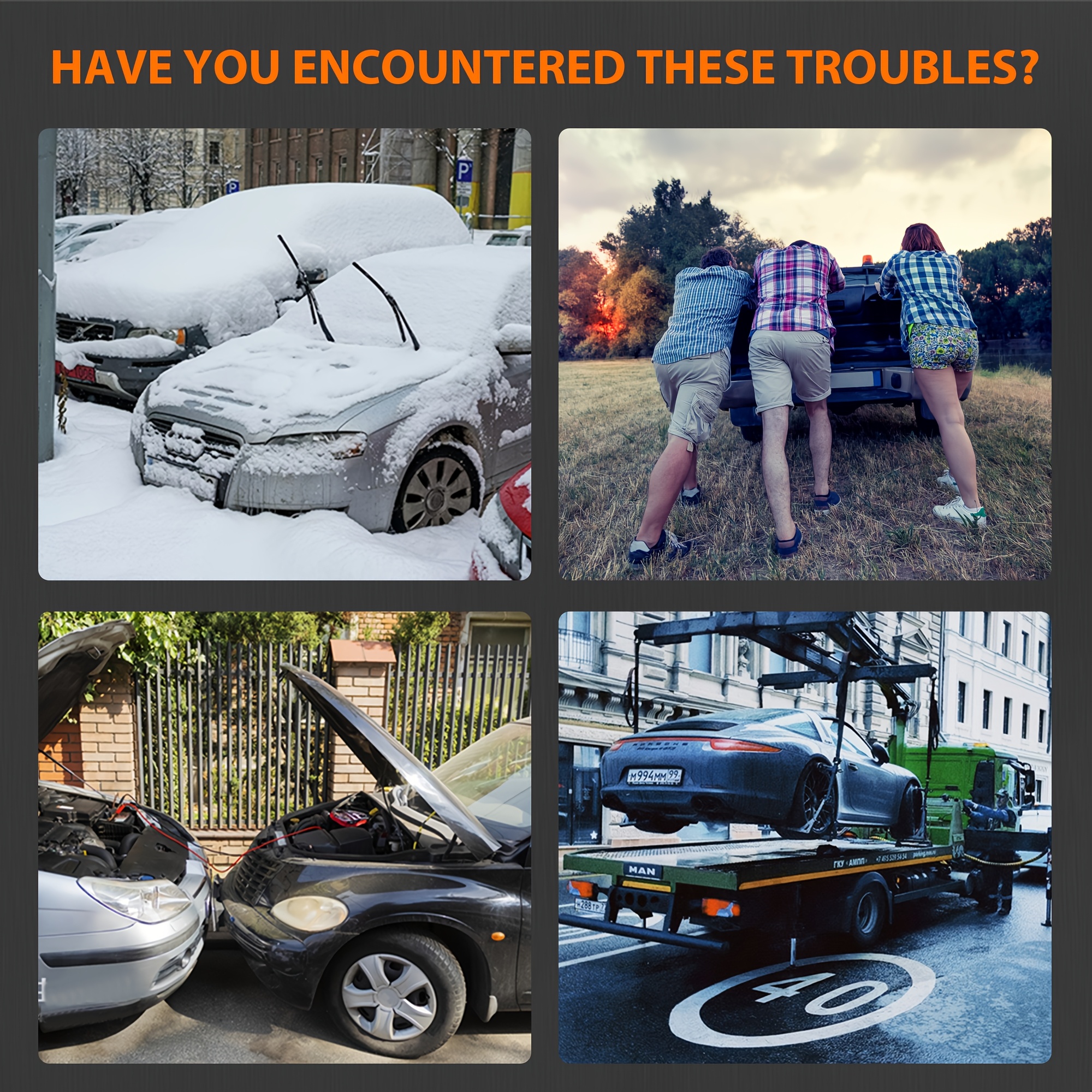 AsperX 6000A Jump Starter (up to All Gas Or 2.64gal Diesel Engine) 12V Car Battery Booster Pack for RV Truck SUV Portable Mobile Power Bank, Large-capacity Storage with LED Flashlight Strong Light USB-C Output