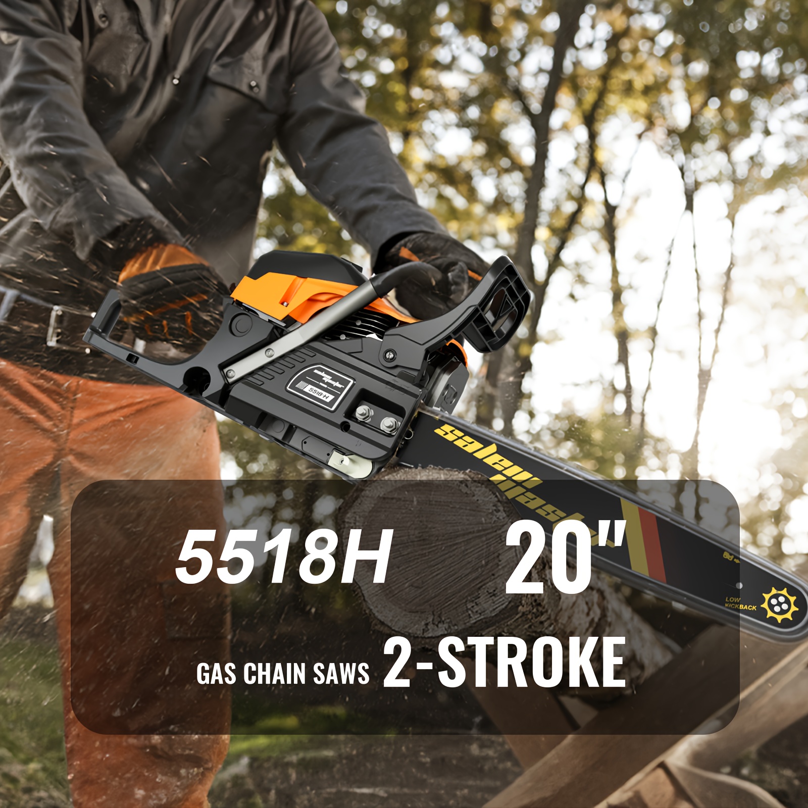 

Powerful 20-inch Gas Chainsaw: Make Of Wood Cutting With This 2-stroke Petrol Chainsaw. Garden, Farm, And Home Use Great Gift For Christmas