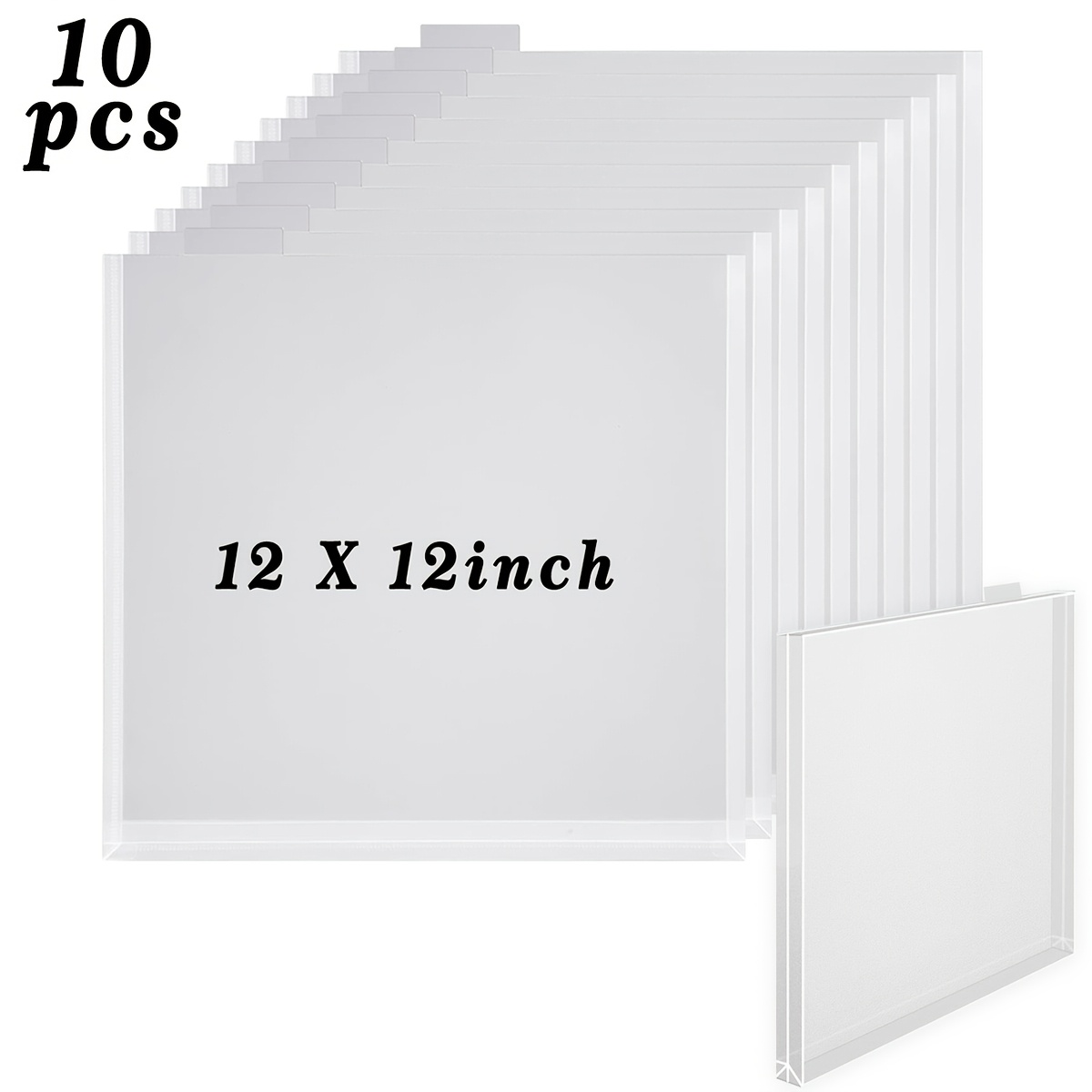 10 kosov 12x12 palčni organizator za shranjevanje papirja za scrapbooking, organizator za shranjevanje papirja z zapiralnim dizajnom iz PVC in