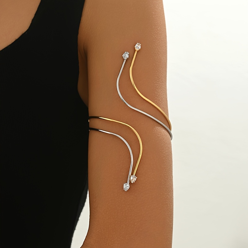 E-shop 2er-Set Offene Welle Geometrischer Arm Bangle Damen