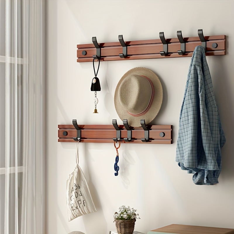 Coat Rack Wall Mounted Coat Rack Wall Mounted Coat Hook， Retro Wall Mounted  Coat Rack， with 5 6 Hooks Suitable for Entrance Bedroom Living Room for