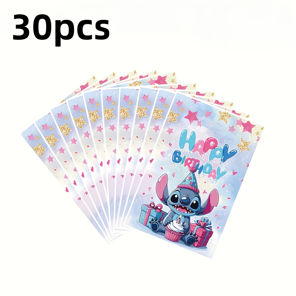 E-shop Geschenk für Sie/Ihn 10/ Stück Neuer Stitch Geburtstag Thema Geschenkverpackungsset mit Griffen, Geeignet für Geburtstagsfeiern, Familienfeiern