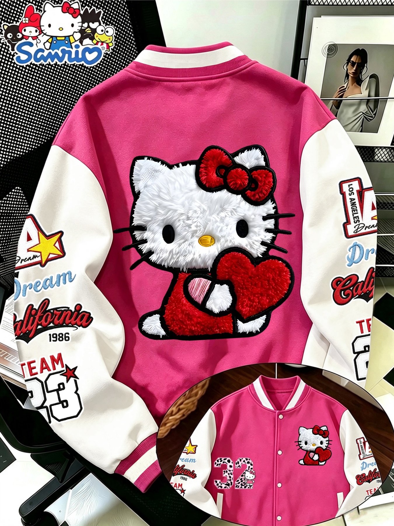 item picture autumn winter   womens fashion casual jacket white   with red bow and hugging heart   womens loose long sleeve baseball jacket autumn winter casual top versatile for daily wear machine washable unisex warm casual