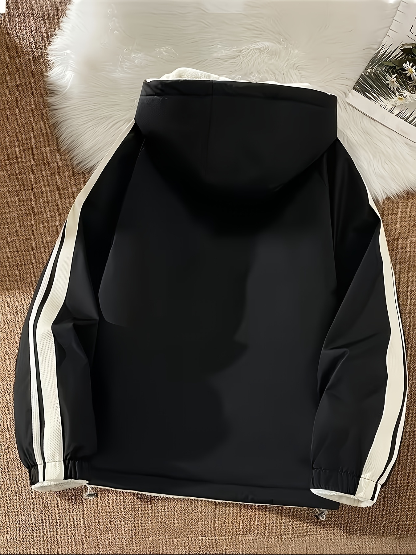 Men's Reversible Hooded Padded Jacket for Winter