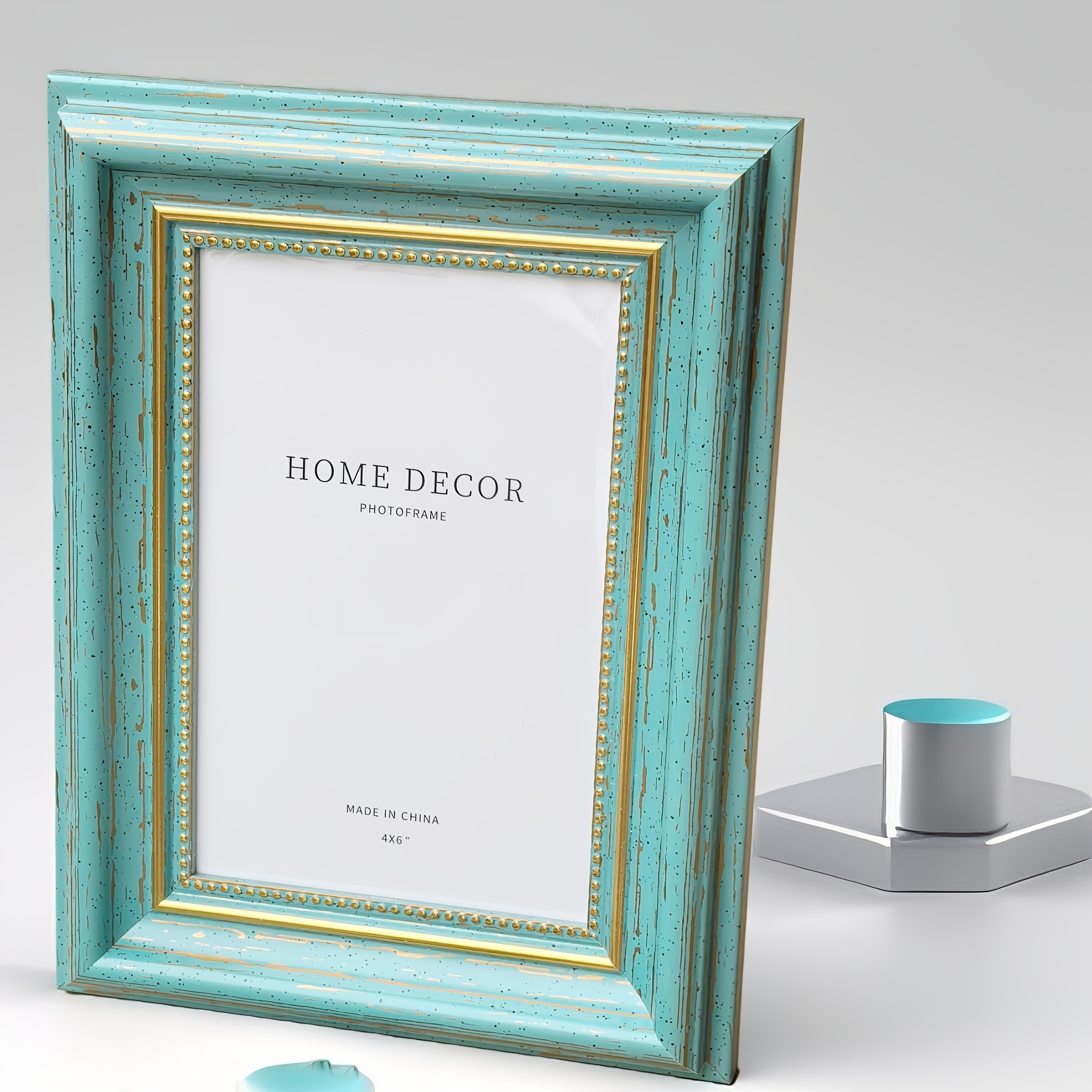 Image of A Creative Vintage Blue Photo Frame, Easy And Fresh, For Decorating Photos And Home Decor