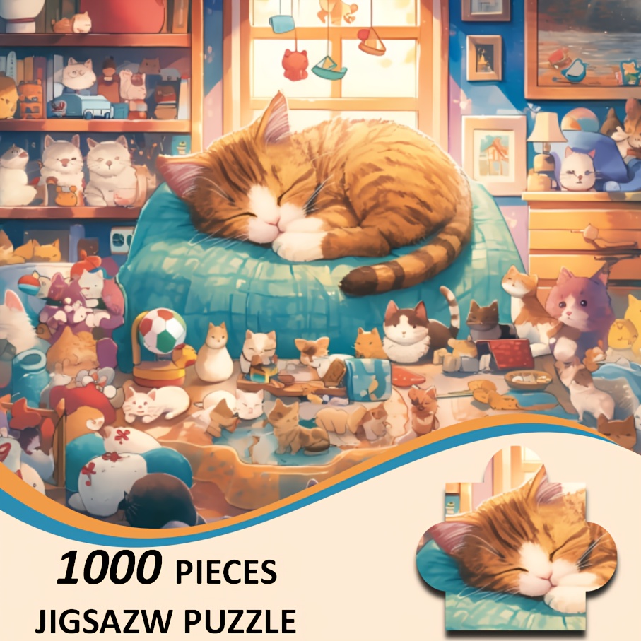 

1000pcs Kitten And Toys Themed , Material, Challenging Adult Puzzle, Ideal For Thanksgiving, Christmas, New Year, Valentine's Day Gifts, With 14+ Age Group For Adults