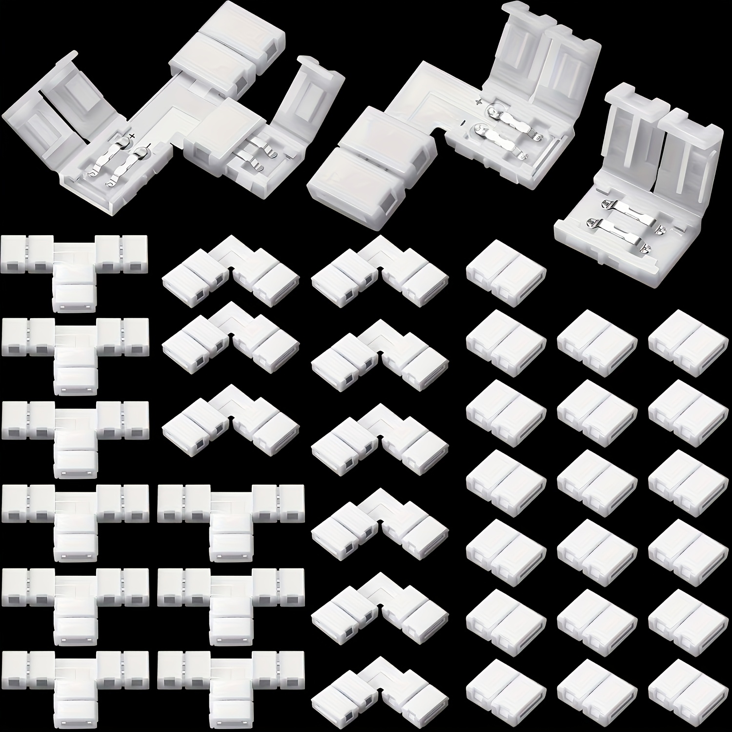 Image of 40pcs 2-pin Led Strip Connector Weld-free Adapter For 3528/2835 Smd Rgb Led Strip Extension Cable, 8mm