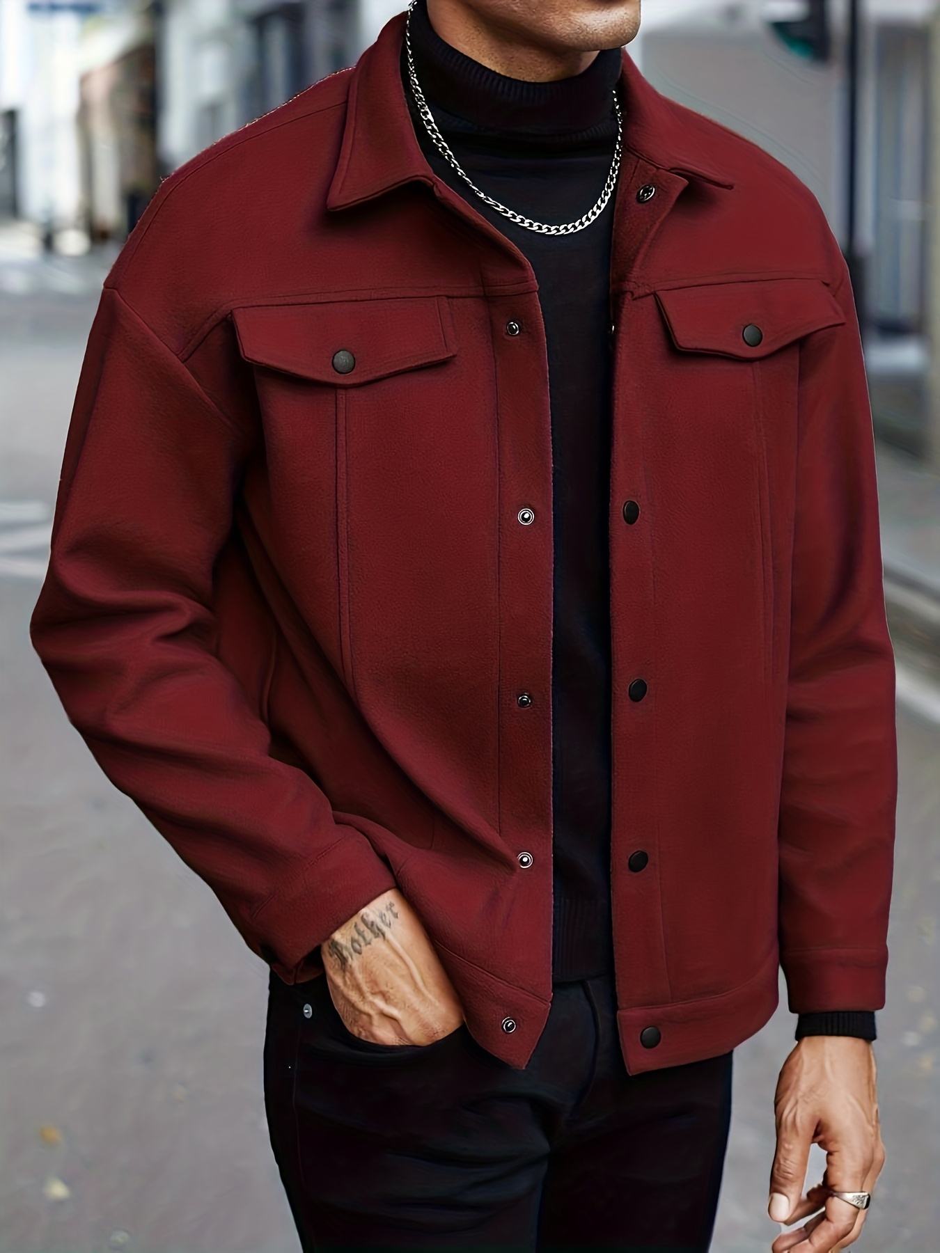New Cross-Border Trendy Lapel Jacket, Men'S Loose And Versatile, Casual Short Coat, British Style Menswear