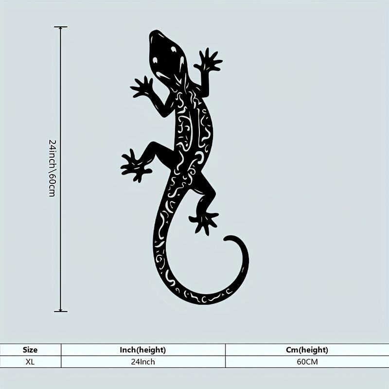 TEMU 1 pièce Art Mural Métal Gecko, Statue Mural Gecko, Parfait pour Mur de Jardin, Décoration de Thanksgiving, Cadeau Idéal pour Passionnés de
