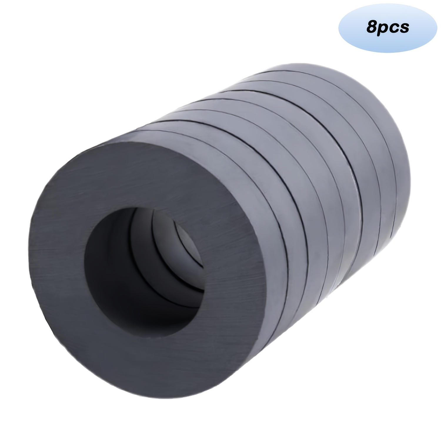 TEMU 8pcs Oxide Ring Magnet - 40 X 22 X8mm Large Ceramic Round Magnet, Metal Tool Organization, Durable For Industrial Use