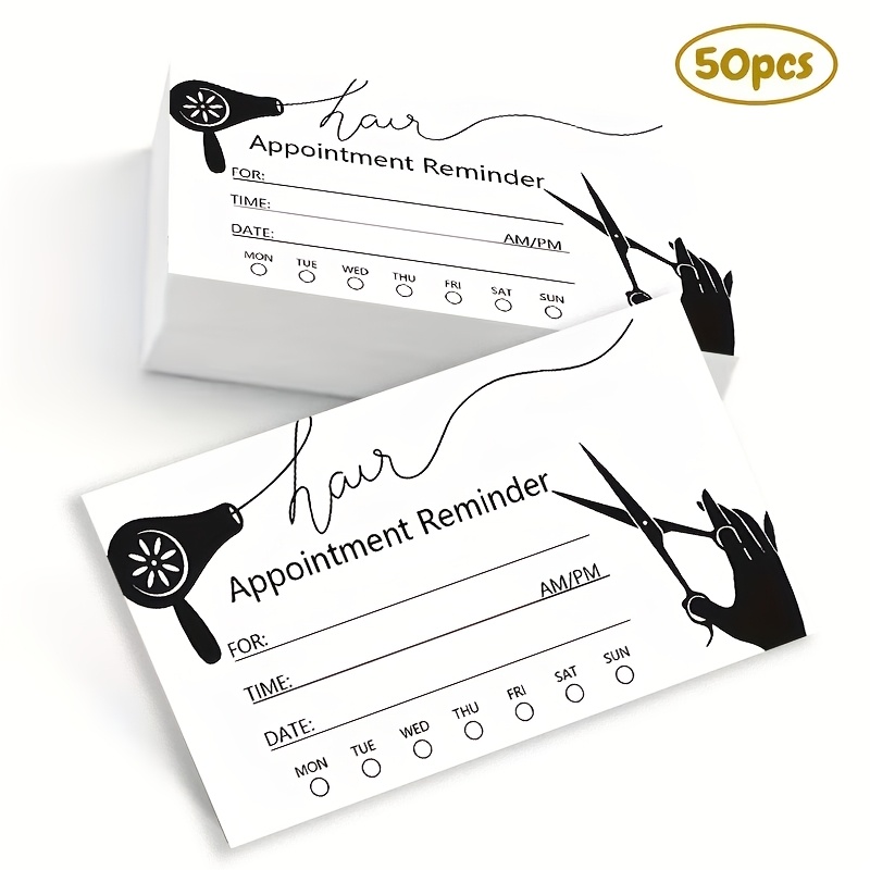 TEMU 50pcs Appointment Cards And Reminder Cards, Ideal For Various Settings Such As Hair Salons And Nail Salons. Featuring Customer Notification