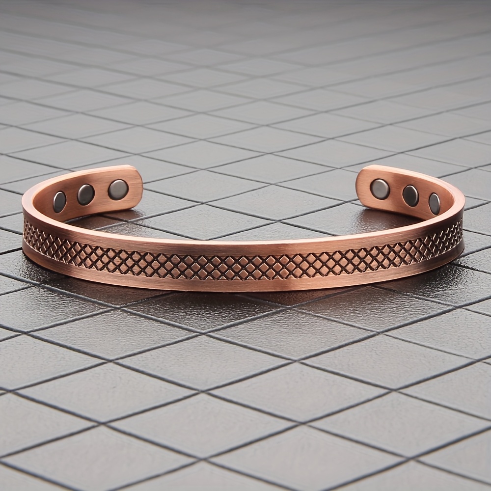 Single Copper Magnetic Bracelet For Ladies, Adjustable Open Cuff Bangle, Perfect Jewelry Present For