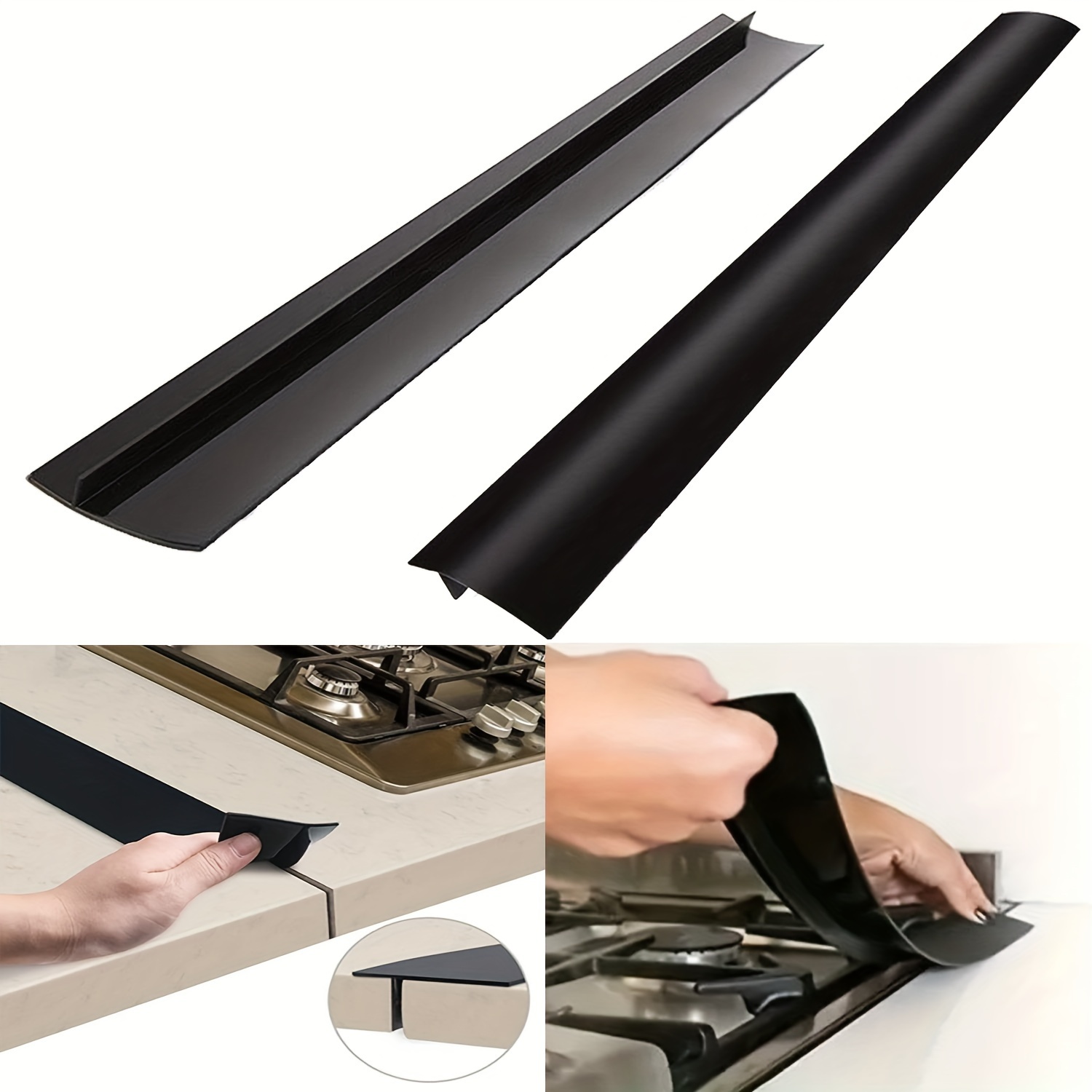 

Silicone Kitchen Gaps Cover - 25 Inch / 64cm And 21 Inch / 54cm - Heat Resistant - Fits Between Stove, Washer, Dryer, And Oven