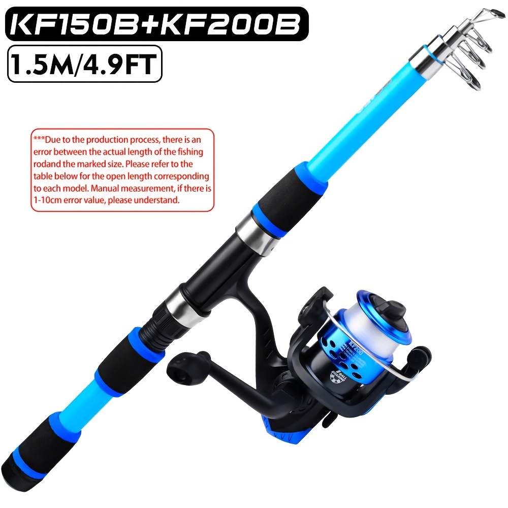 TEMU Proberos Telescopic Fishing Rod - 4.9ft/5.9ft, Durable Glass Fiber, Portable & For Bait Casting