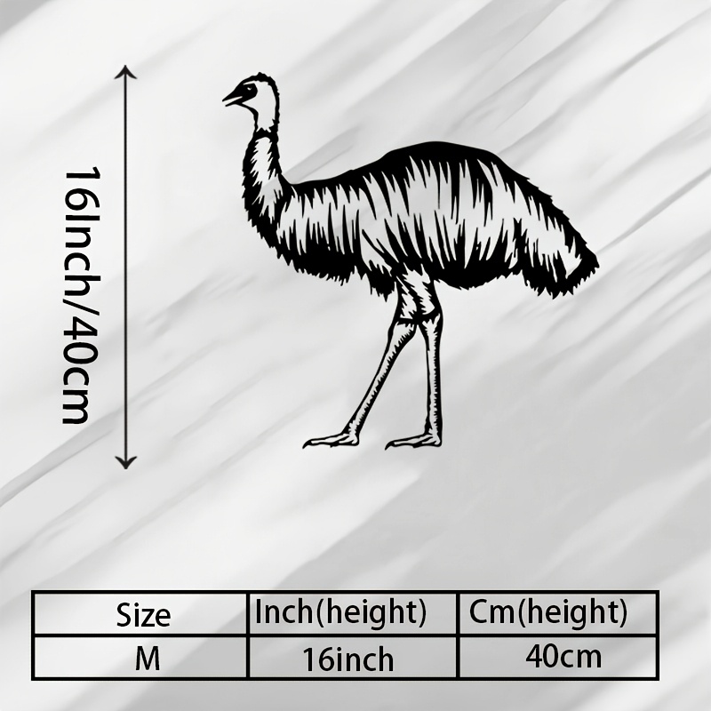 TEMU 1pc Vintage Emu Bird Statue - Heavy-duty Iron Emu Mural Suitable For Living Room, Garden, Zoo Corner Decor - Emu Art Gift For Bird Lovers