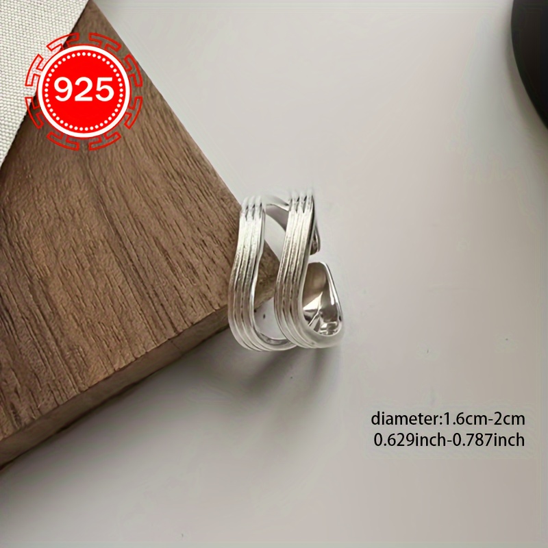 925 Silver Hypoallergenic Ring Double Layer Wave Ring for Women