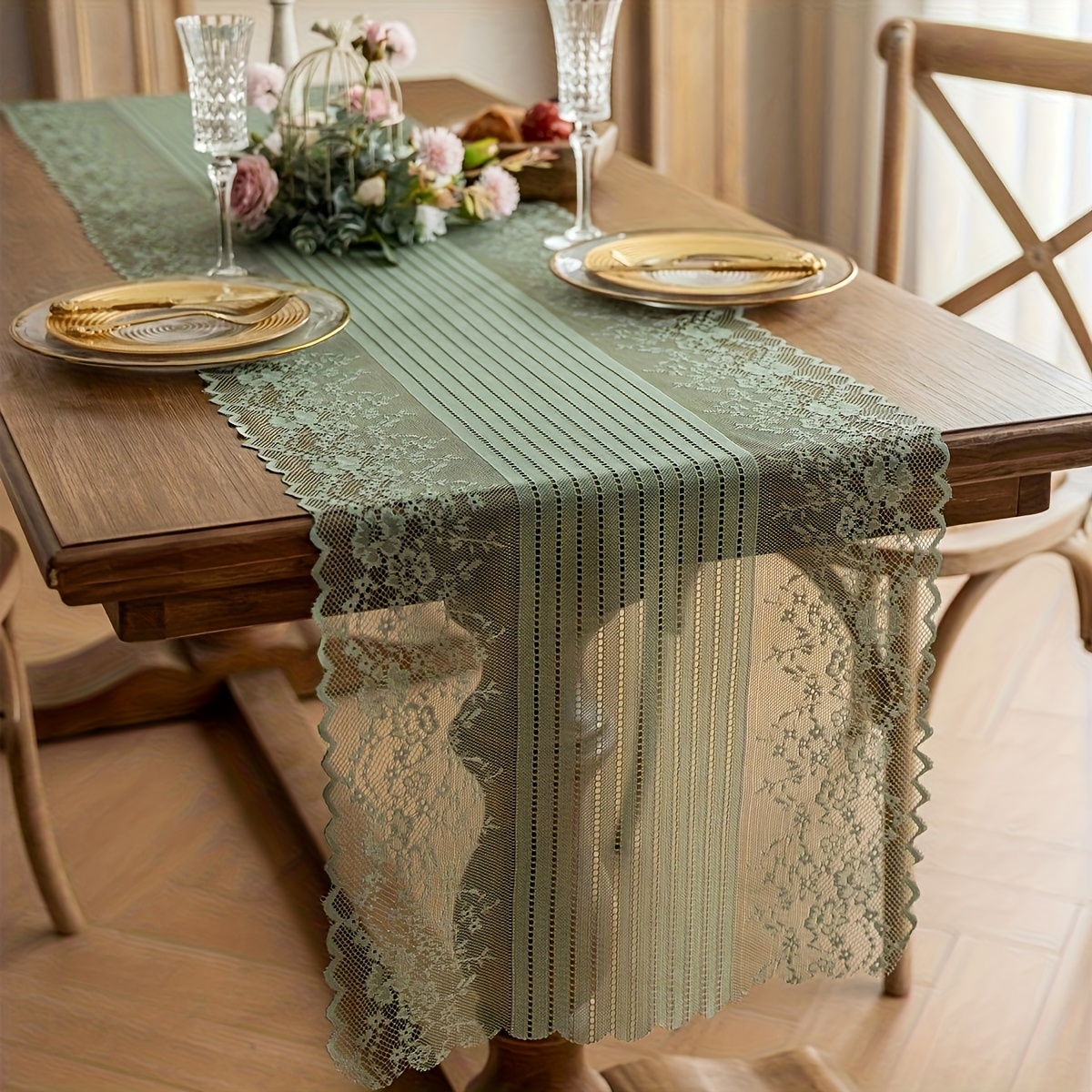 E-shop Ein wunderschöner Tischläufer aus Spitze im eleganten französischen Stil, erhältlich in verschiedenen Größen, für Hochzeiten, , festliche Feiern