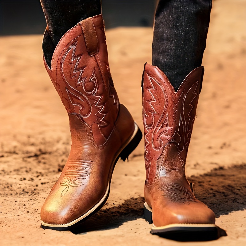 Botas Vaqueras Hombres, Resistentes Viento Zapatos Sin Cordones Montar  Caballo - Calzado Hombre - Temu Spain