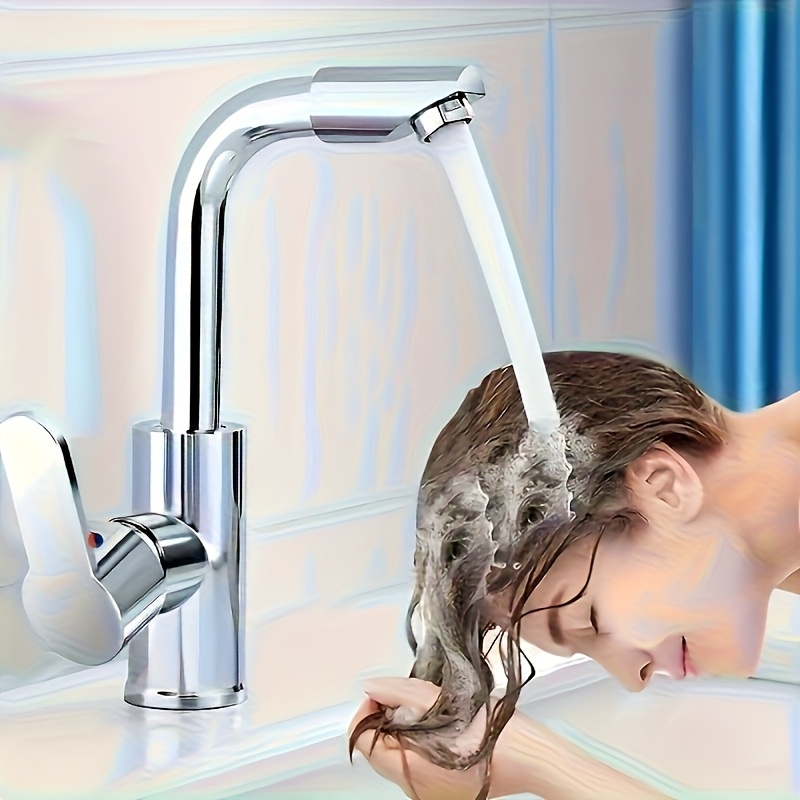 360-degree Rotating Stainless Steel Bathroom Faucet With Separate Hot And , Built-in Filter And G1/2 Inch Interface - , Efficient Water Flow
