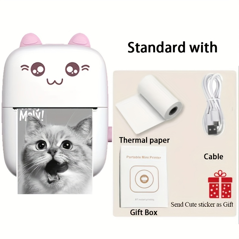 TEMU Mimidi Mini Pocket Wireless Wireless Thermal Printer - Portable Inkless Mobile Printer For Smartphones, Cute - Label/receipt/photo Printer With