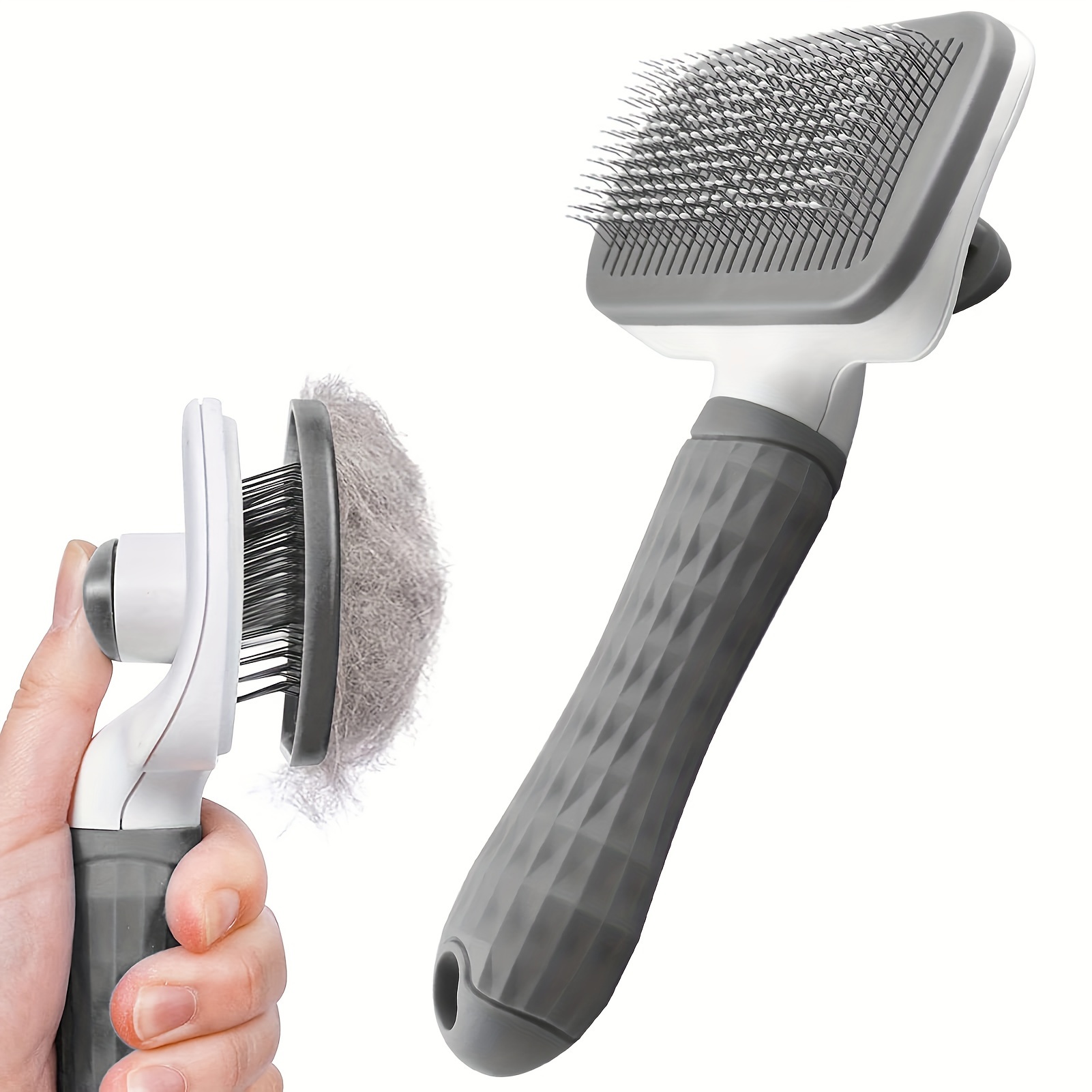 

1pc Easy- Grooming Brush For - Gentle Deshedding Massage Comb With Hair Removal, Plastic Handle, Ideal For Loose , Dog Grooming