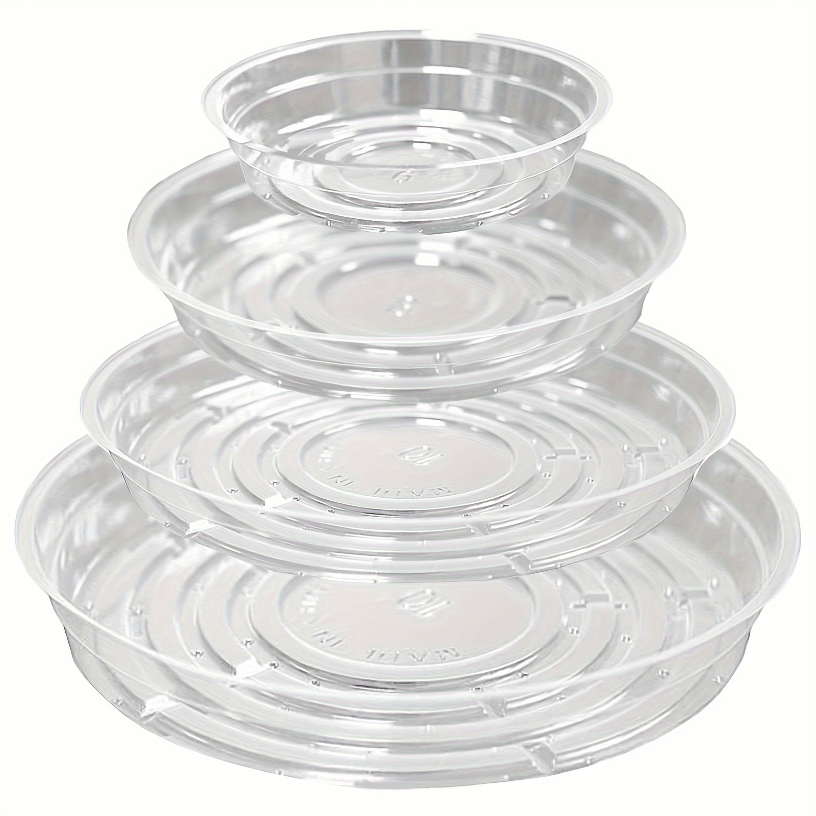 

24 Pack Plant Saucers (6 Inch/ 8inch/ 10inch/ 12inch) Clear Plant Saucers Tray For Indoor & Outdoor Plants