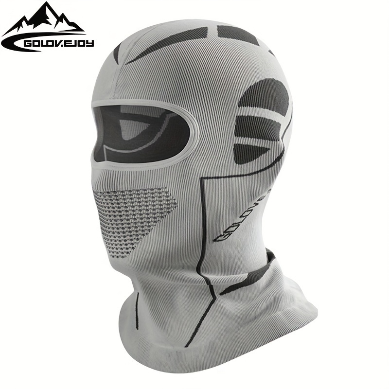 

1pc Unisex Winter Ski Cycling Balaclava, Knit Fabric, Polyamide 88%, Polyester 10%, Spandex 2%, Breathable , With Hand Wash, For Motorcycle Neck Face Protection, Christmas Festival Gift, Grey