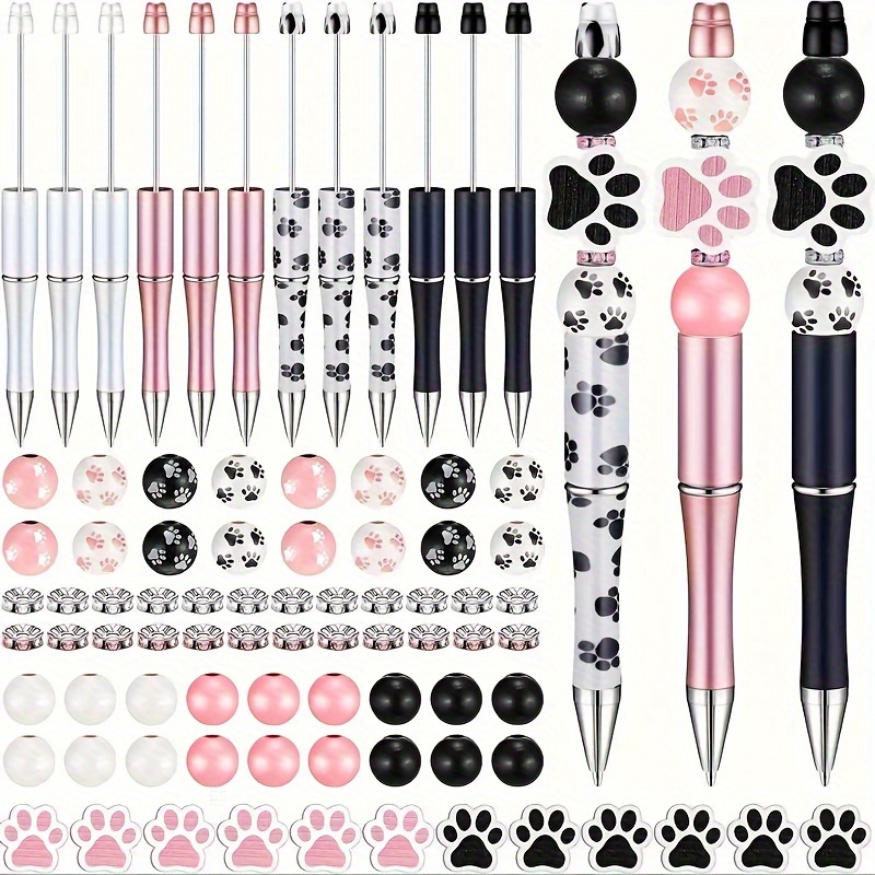 

Diy Beadable Pens Kit: 28 Pens, 12 Wooden Beads, 8 Spacer Beads - Create Your Own Furry Friends Design