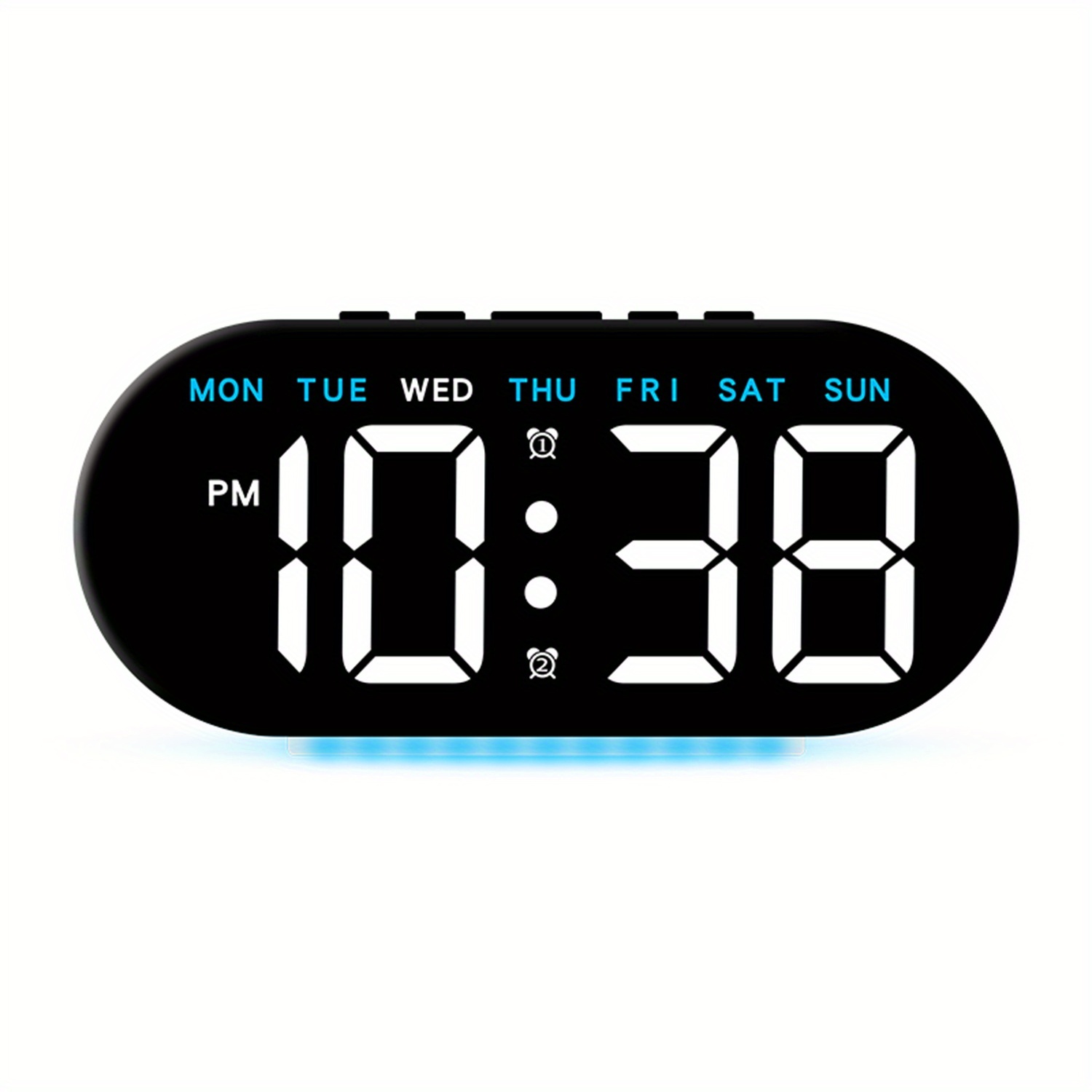 TEMU Led Digital Alarm Clock With Day, Temperature, Alarm, And Ambient Light - Desk Alarm Clock - For Bedroom, Living Room, School, Office, And Gifts