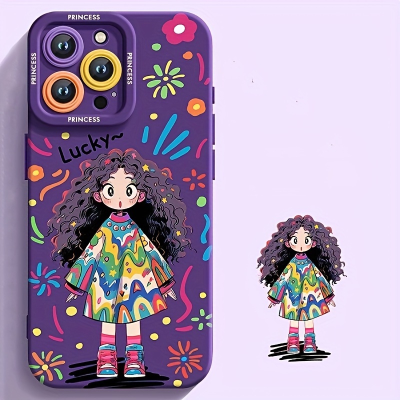 Graffiti Girl iPhone 15 ProMax/iPhone 14/13/12/11 için minimalist düşmeye karşı koruyucu yumuşak telefon kılıfı
