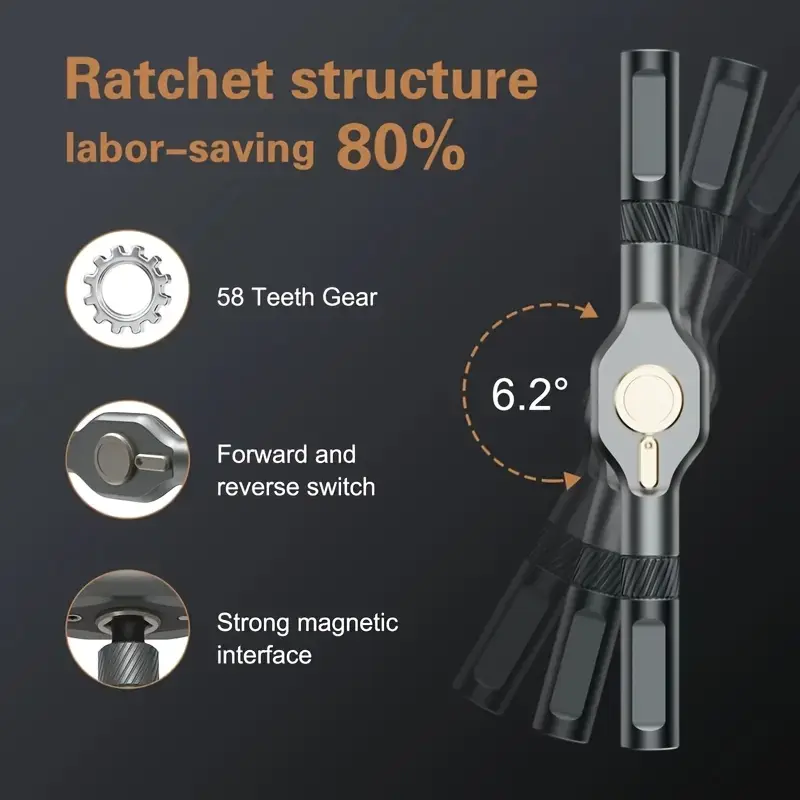 24 in 1 magnetic screwdriver set with s2 and detachable t handle multi functional tool kit for office home renovation and camping diy projects black metal construction kit sleek metallic durable construction screwdriver set Product details 3