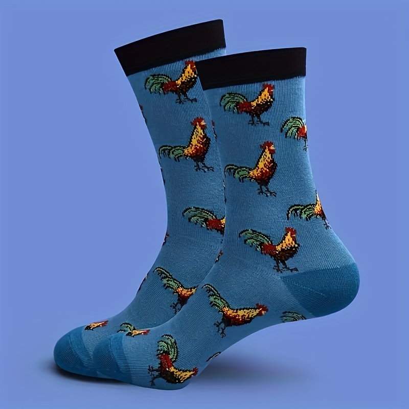 TEMU 1 Pair Of Hen Print Socks Comfortable Breathable Mid-tube Socks