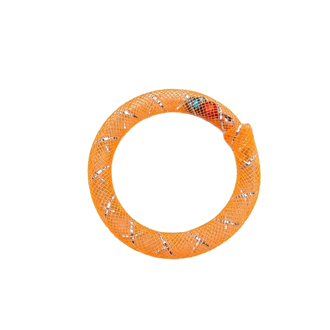   random color donut   toy interactive mesh tube chew toy colorful durable plastic pet non herbal material indoor cat   chewing jumping toy 2 16 inches colorful interactive cat educational toy pet safe material a must have Product details 0