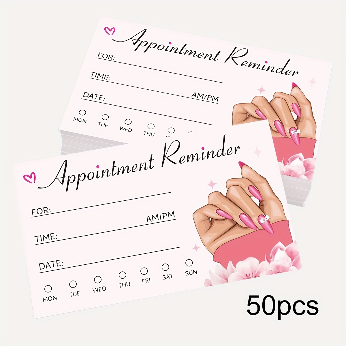 TEMU 50 di promemoria per appuntamenti in salone di manicure/pedicure - eleganti con finitura opaca , per della manicure/pedicure, salone, spa o