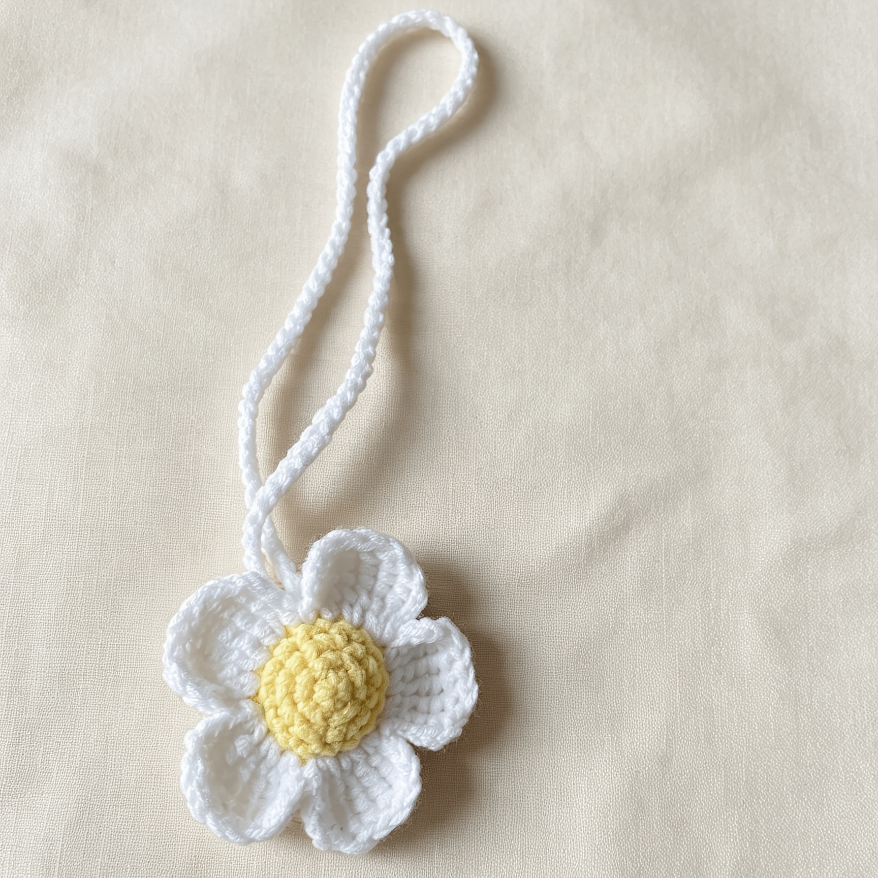 Handmade Crochet Flower Pendant for Bag Charms