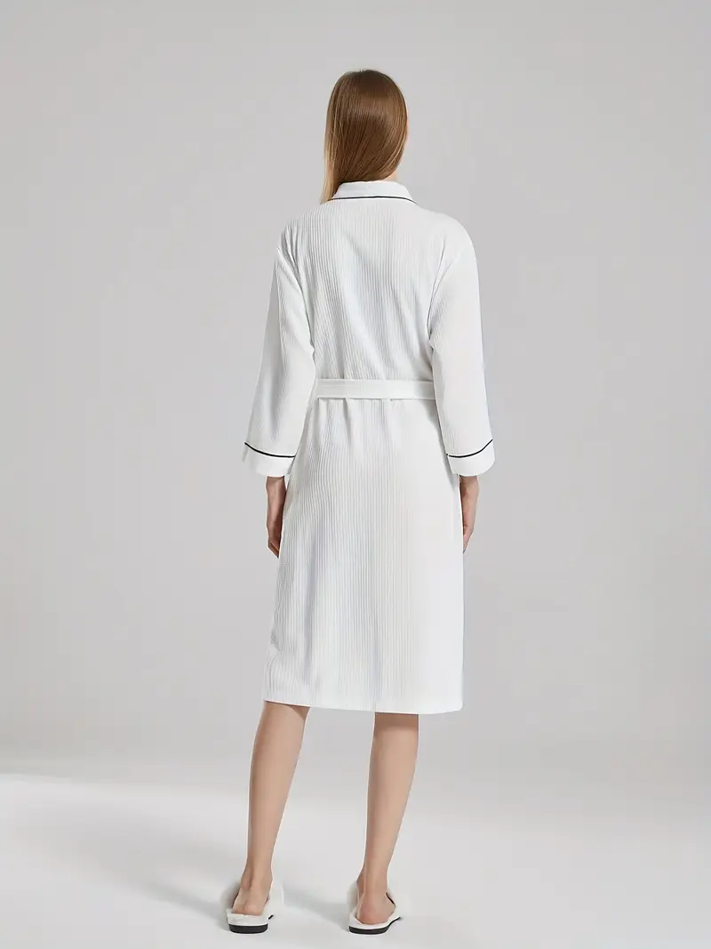 Waffle Robe Womens White Towelling Dressing Gown Womens Casual V Neck Waffle Knit Bathrobe Pockets 100 Waffle Robe Womens White Towelling Dressing Gown Womens Casual V Neck Waffle Knit Bathrobe Pockets 100