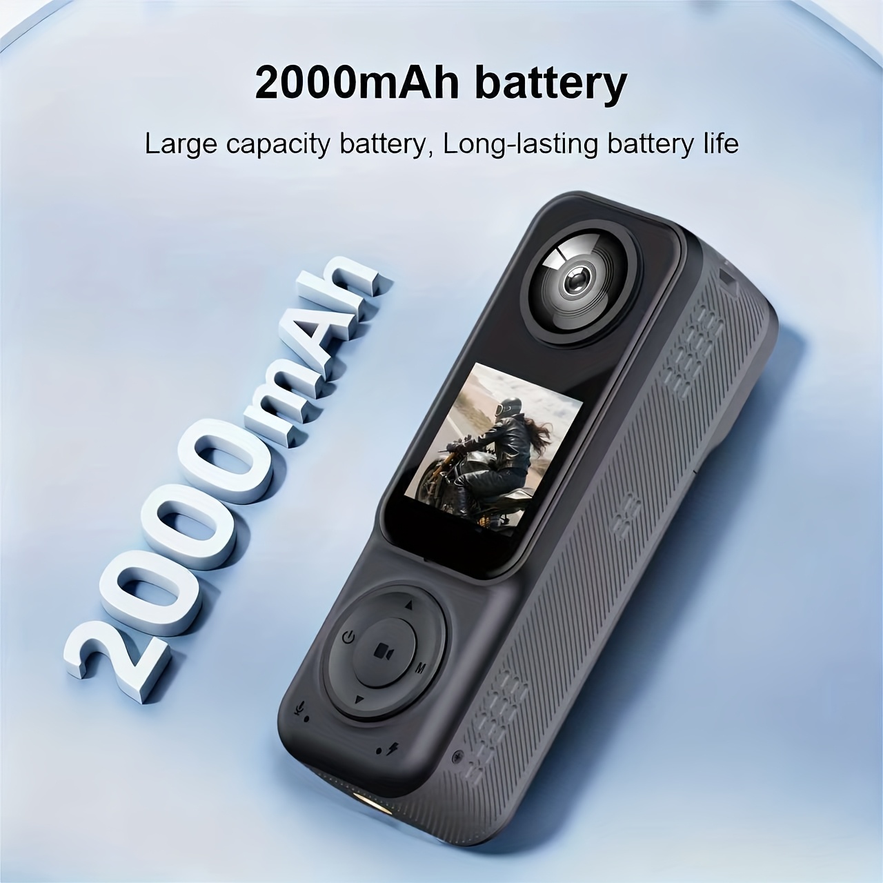 Dual 1440P Front/Rear Action Camera with Color Screen & - - Vlogging Camera Suitable for Sports/Travel, Dual Recording,, Holiday Gift ()