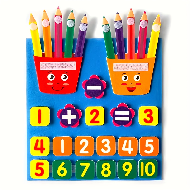 Image of Kid Educational Toys, Felt Finger Numbers Math Toy, Children Counting Early Learning Toys For Intelligence Development, Halloween, Christmas And Thanksgiving Day Gift Random Color