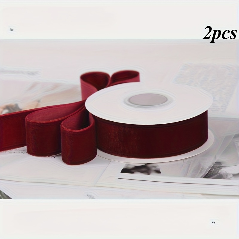 2 Pieces Of Velvet Ribbon, Measuring 4.5 Yards By 1.77 Inches, Perfect For Handmade Gift Bows, Flower Packaging, Christmas Decorations, And Sewing Additions