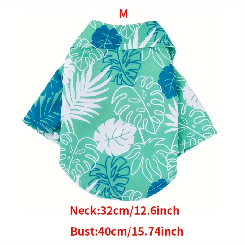 TEMU Hawaiian Beach Design Pet Shirt Casual Lapel Dog Shirt For Dog And Cat Summer Clothes