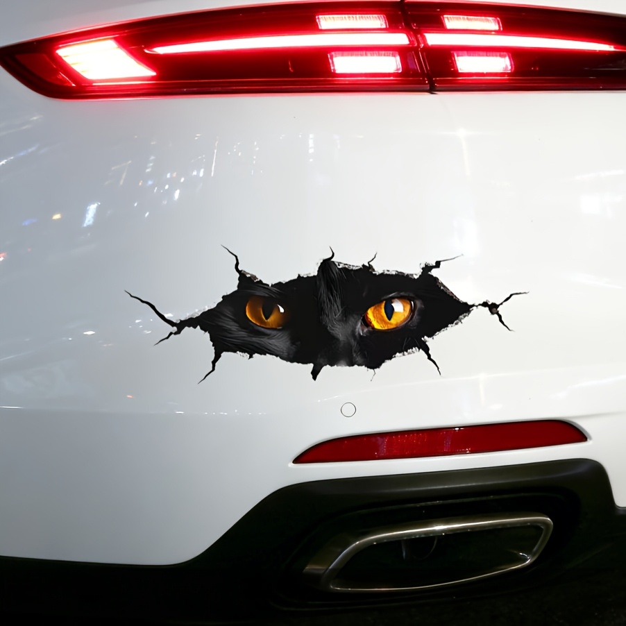 TEMU 1pc, Car Sticker, Self-adhesive Decal, Scratch Covering Decorative Car Sticker, Animal Eye Sticker, Creative Waterproof Car Decal
