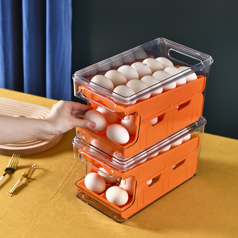 Rolling Egg Storage Box Convenient Plastic Container Fridge - Temu